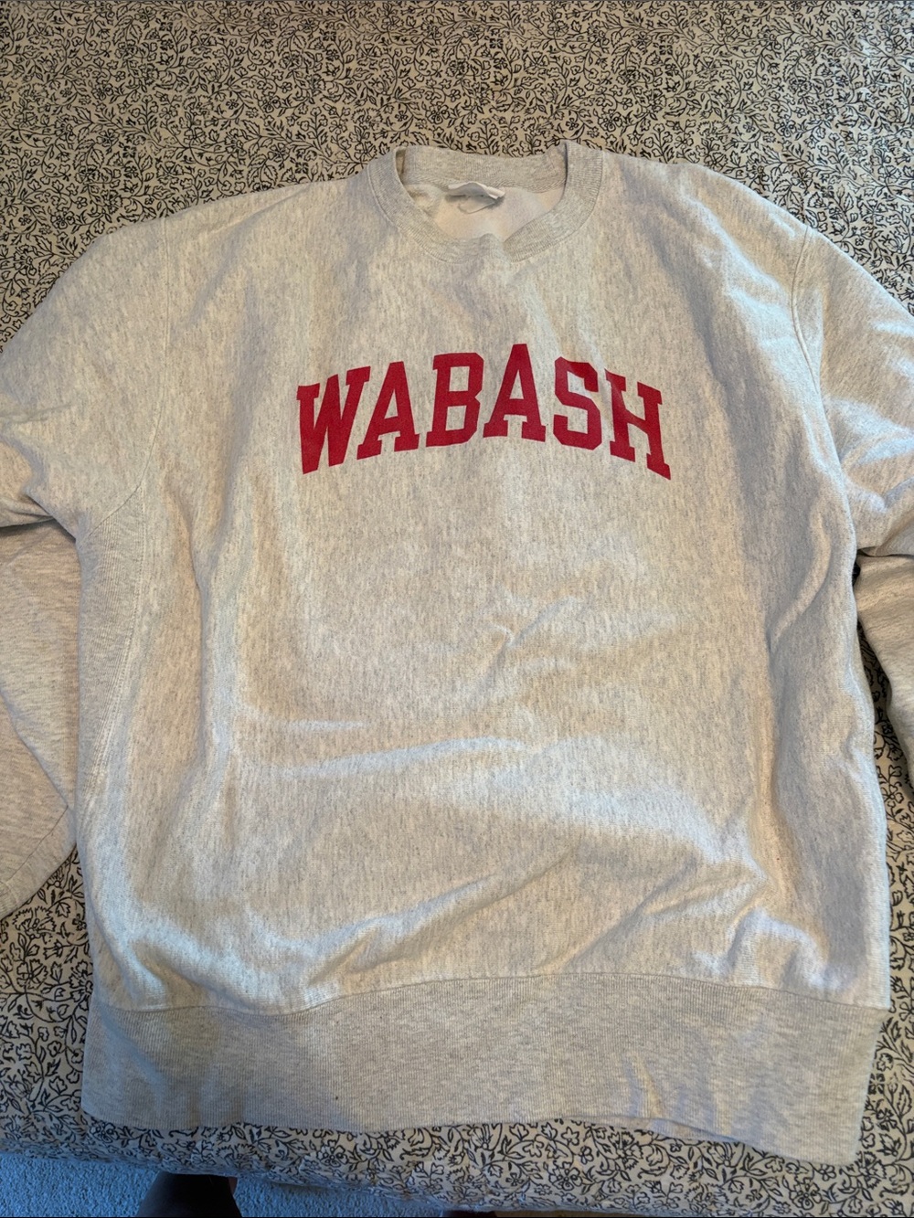 Champion Gray Crewneck Sweatshirt with Red WABASH Logo